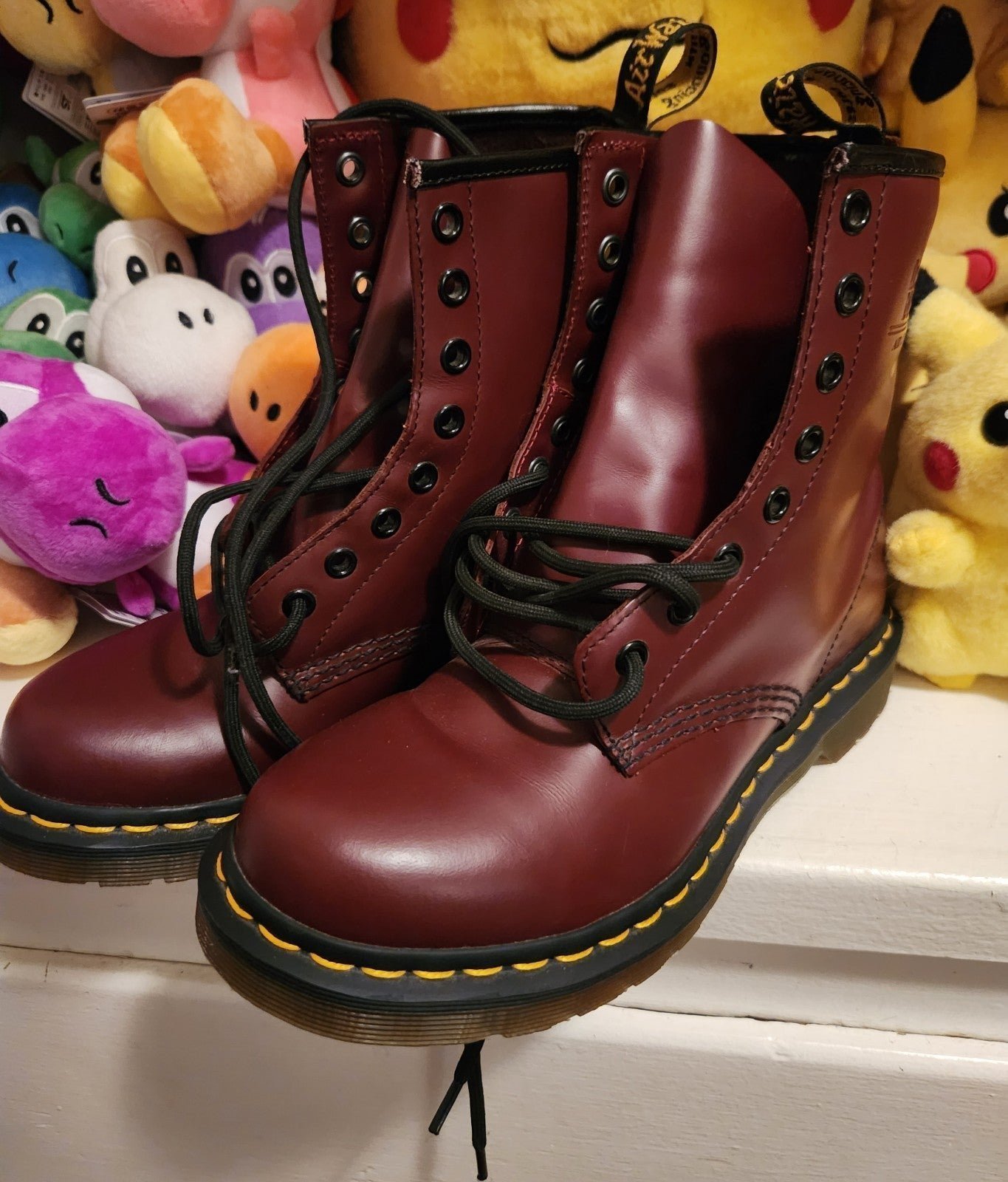 Doc Martens 1460 Smooth Leather Lace Up Red Boots