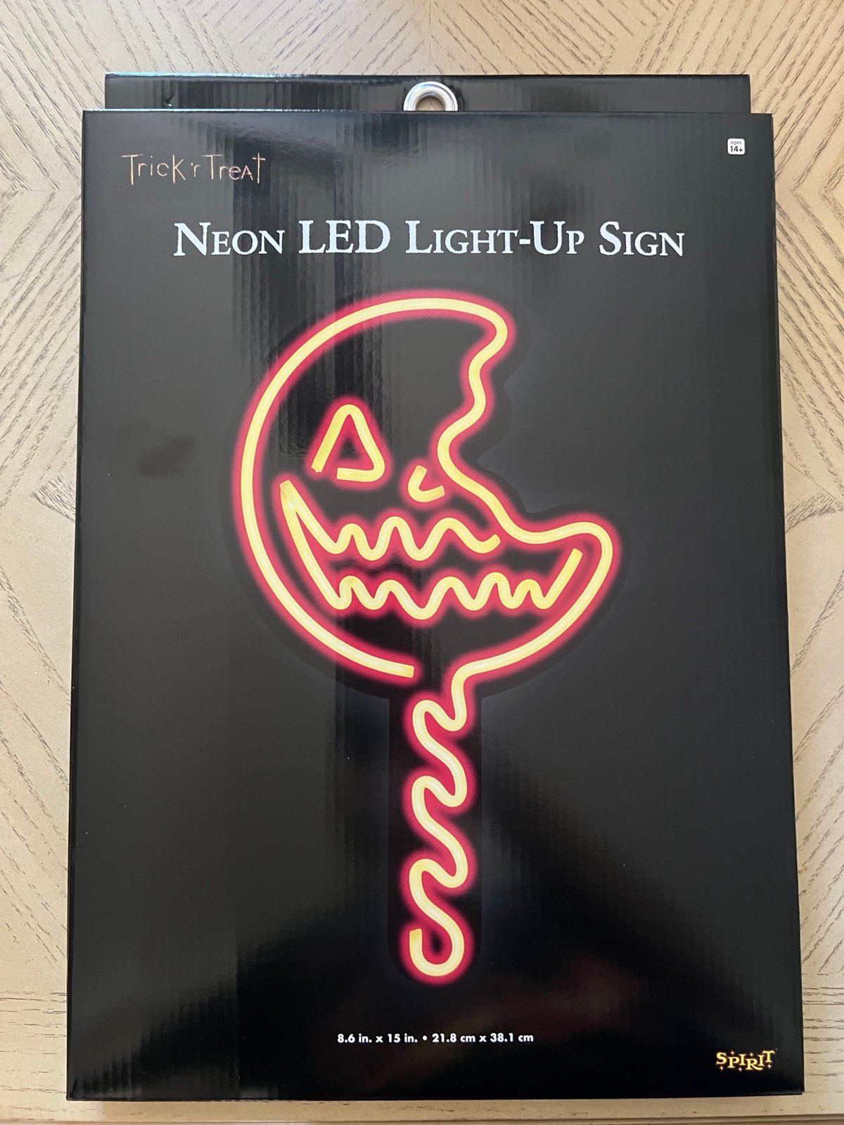 Spirit Halloween Trick 'r Treat Lollipop Neon LED Light-Up Sign Orange