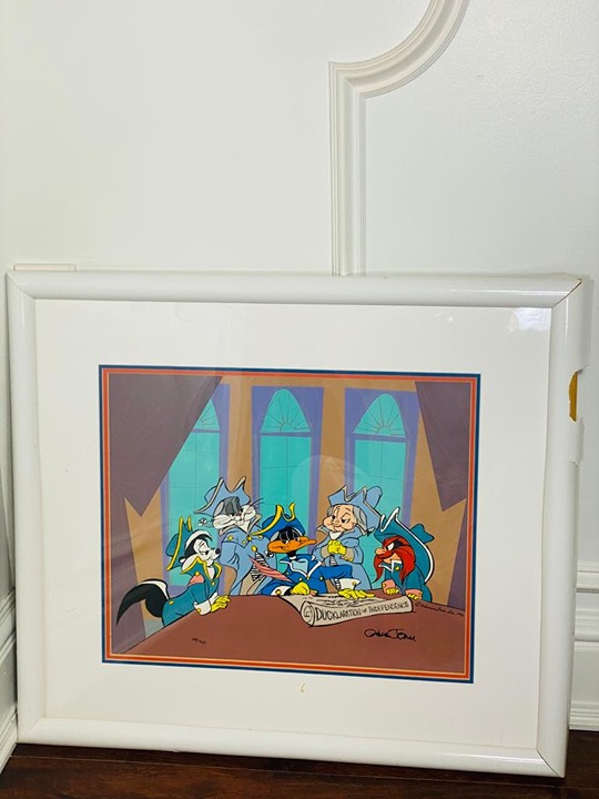Warner Bros Signed by Chuck Jones Cel Ducklaration Of Independence Rare