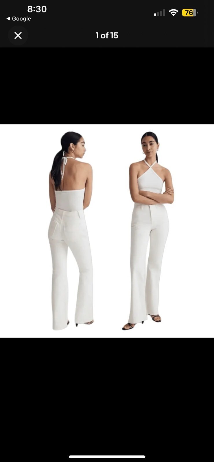 Madewell The Perfect Vintage Flare in Tile White