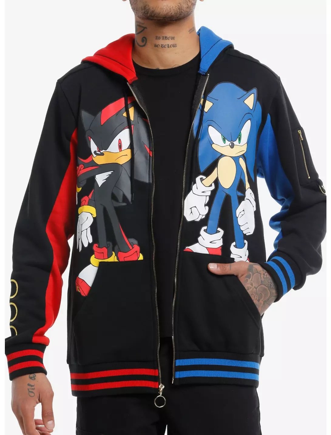 ISO (DO NOT BUY.) sonic and shadow split hoodie