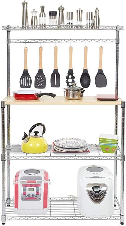 Kitchen's Storage Rack with Cutting Board