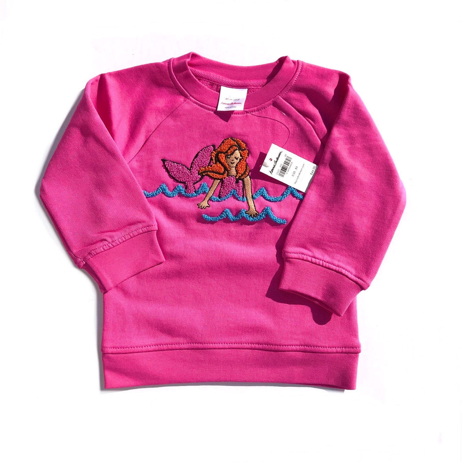 New Hanna Andersson pink mermaid sweatshirt girls outlet sz 2t