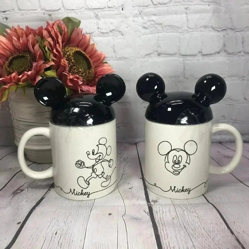 Disney Mickey Mouse mugs with ear toppers