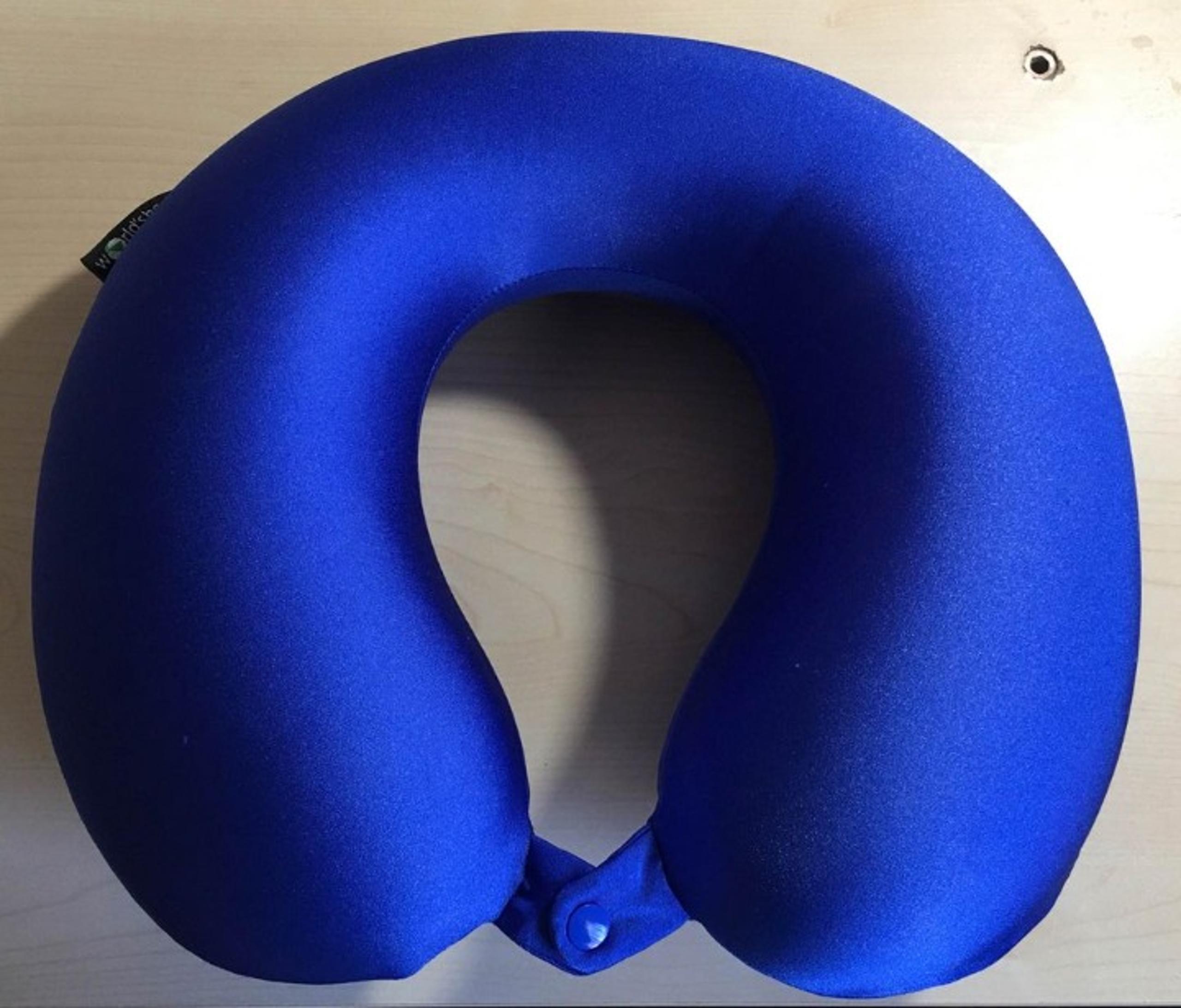 New "world's best" Neck Pillow for Car Plane Travel Polyurethane Foam Dark Blue