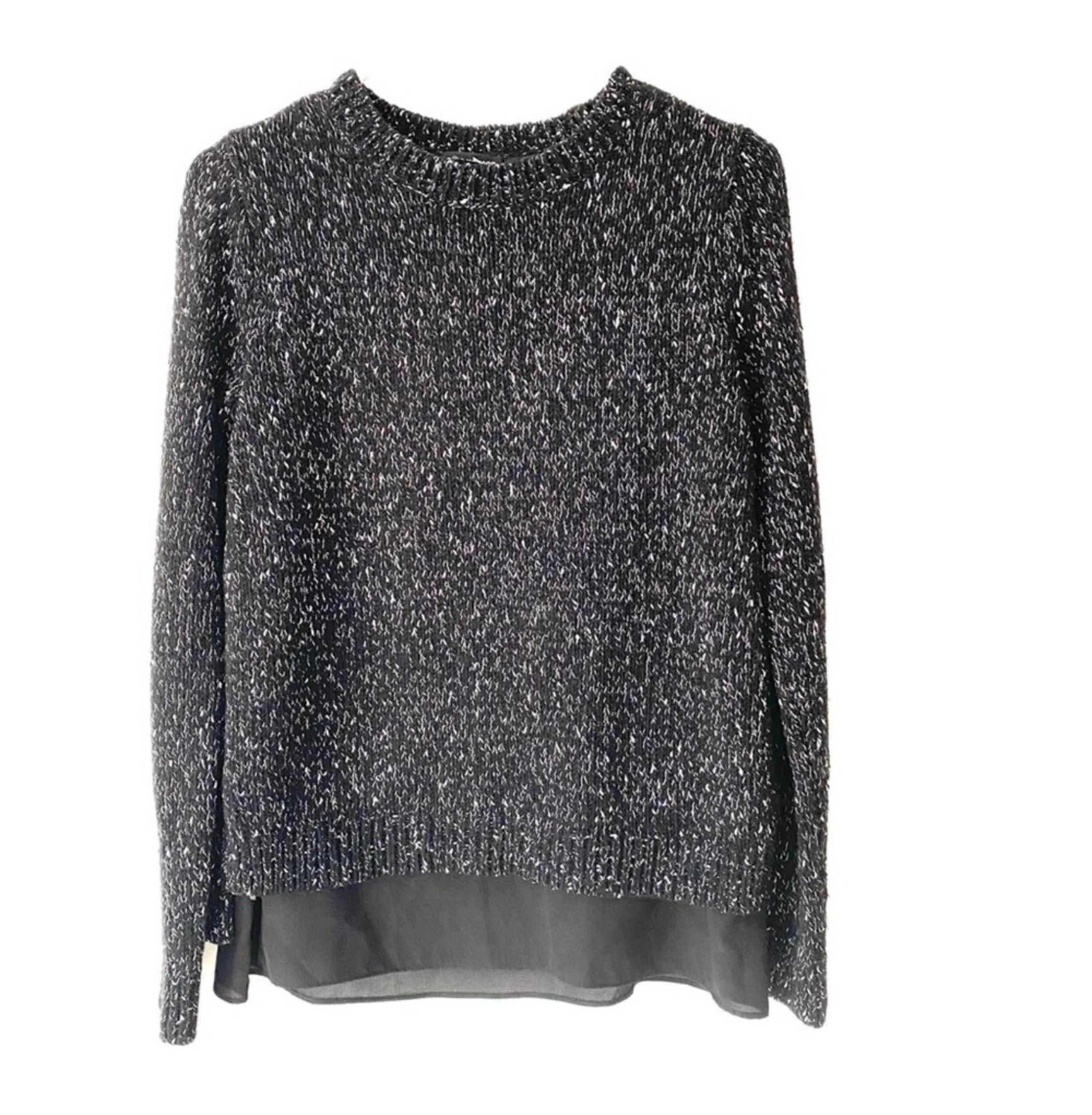 Club Monaco Kaelane Mixed Media Sweater Black Size Medium