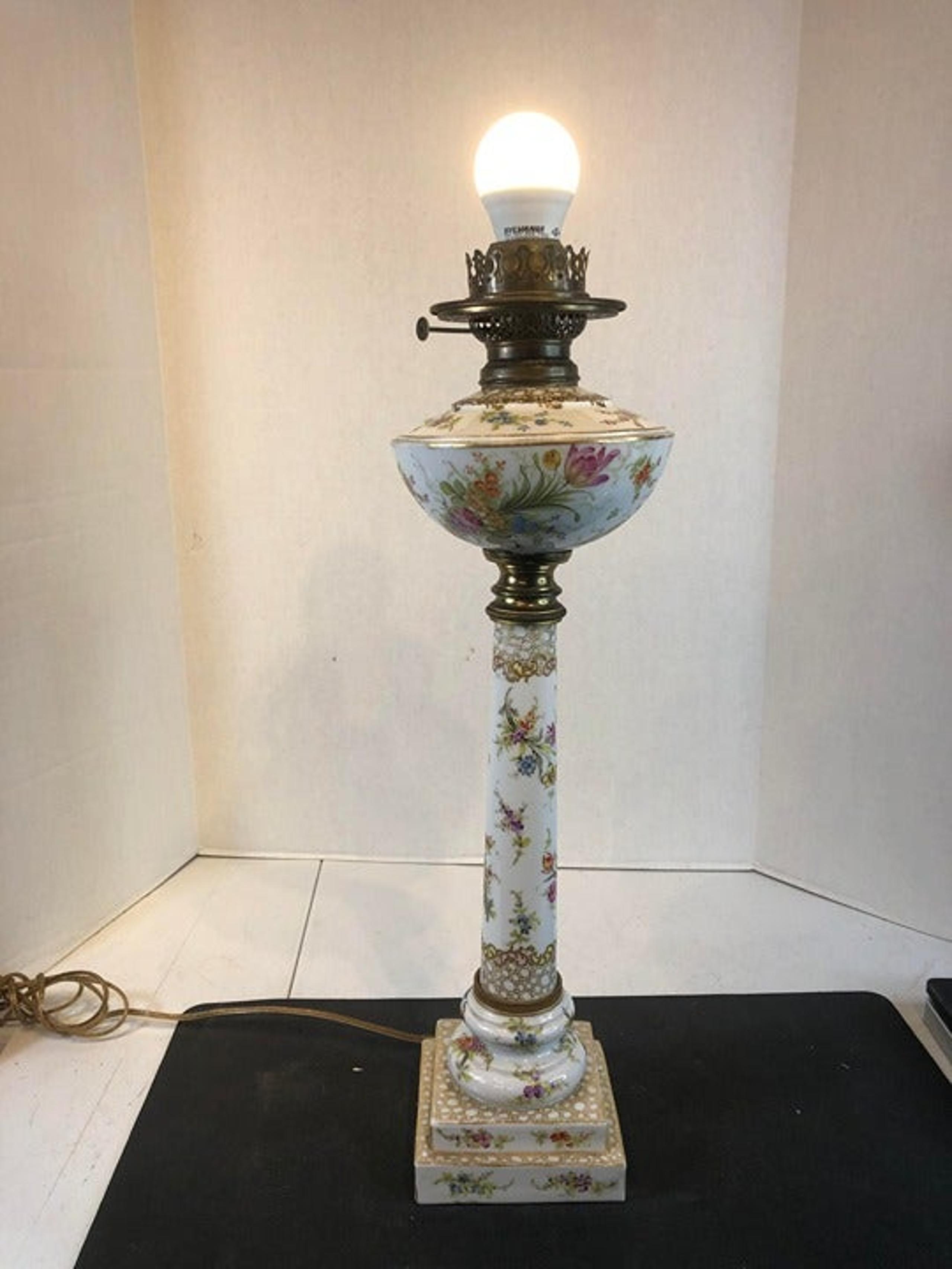 Meissen Porcelain Table Lamp Mid-20th Century