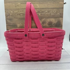 2010 Longaberger Medium Market Basket Summer Bright Pink Easter Protector