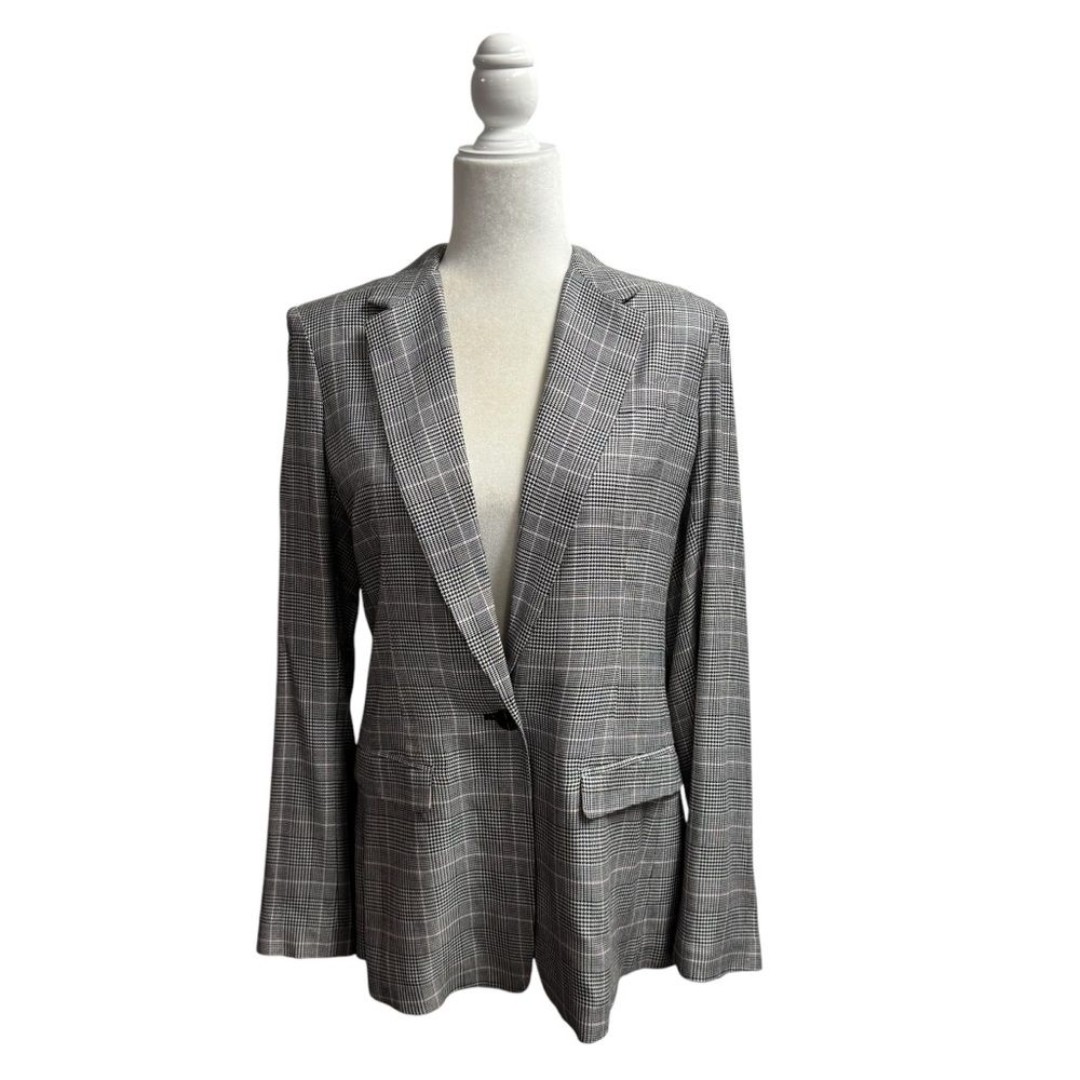 ATM Anthony Thomas Melillo Houndstooth Glen Plaid Blazer Lightweight Jacket 8
