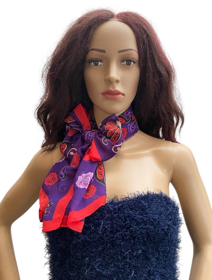 Anna Sui butterflies & roses silk scarf