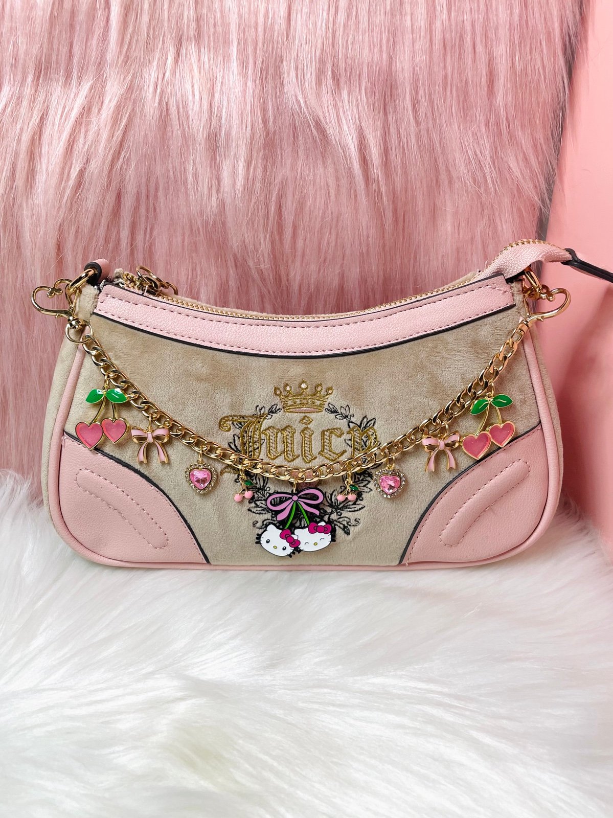 New Hello Kitty Pink Cherry Coquette Chain for Purse/Bag/Tote