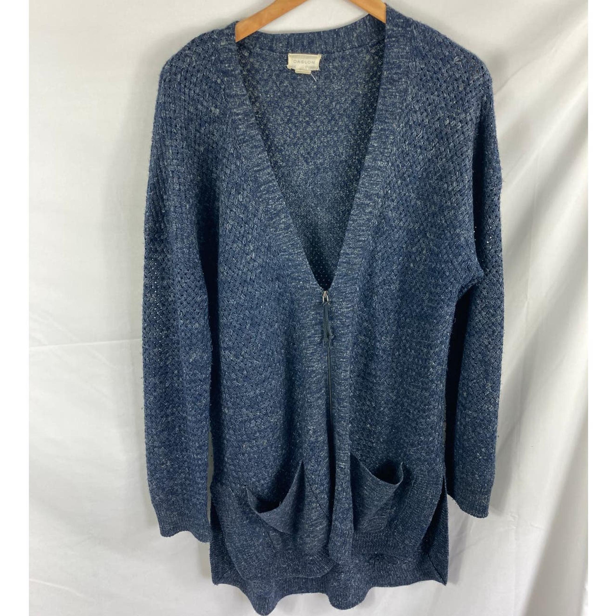 Caslon Zip Up Longline Knit Cardigan Sweater Size XL