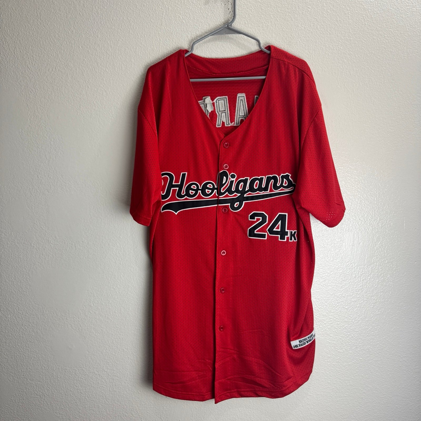 Bruno Mars Hooligans Mars 24K Baseball Jersey Vintage Size XXL