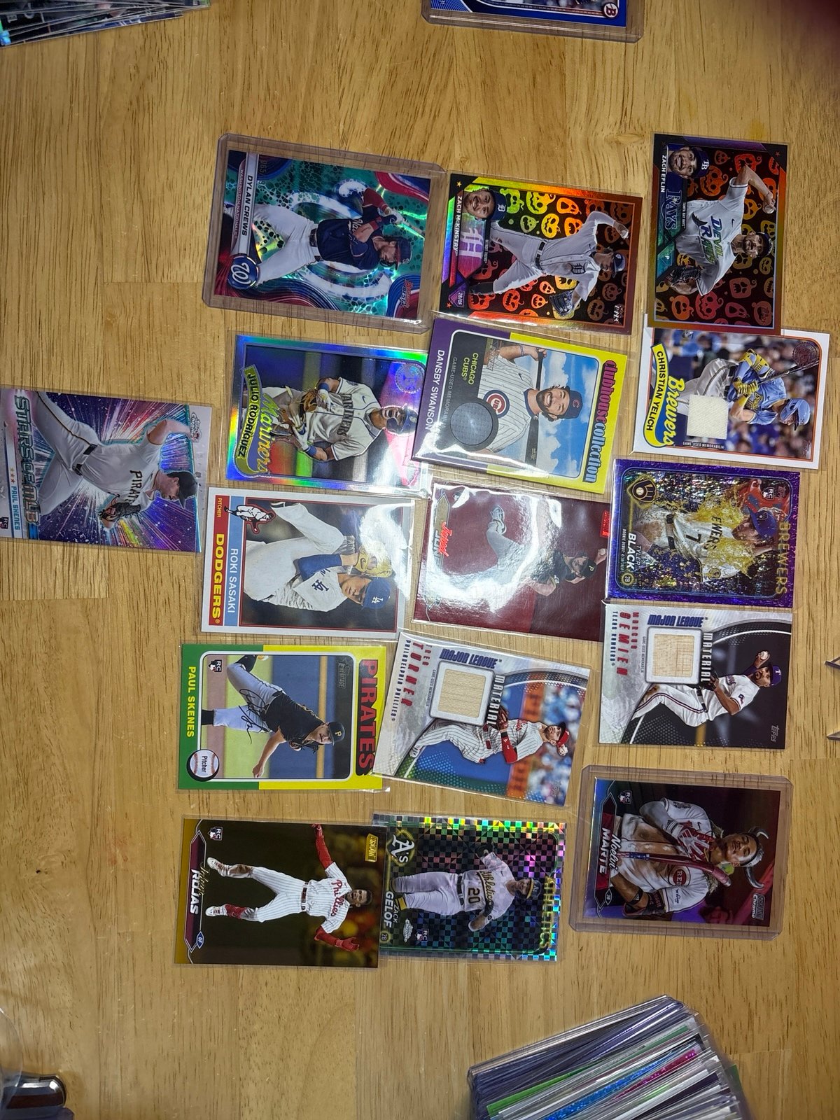Lot of rookies and number cards and relics.