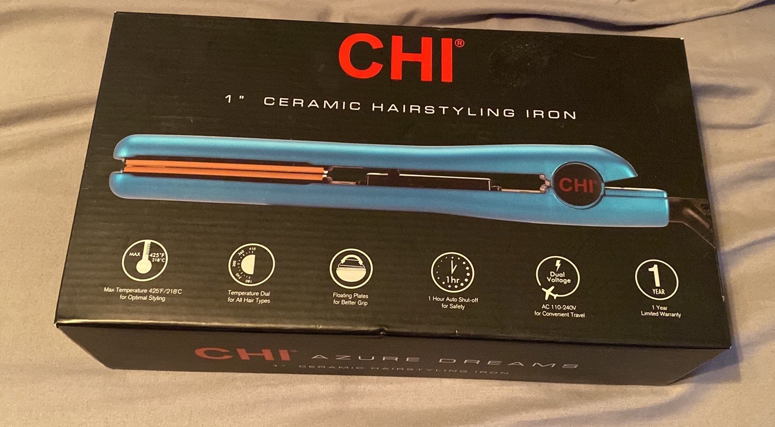 One inch ceramic hairstyling iron - Blue