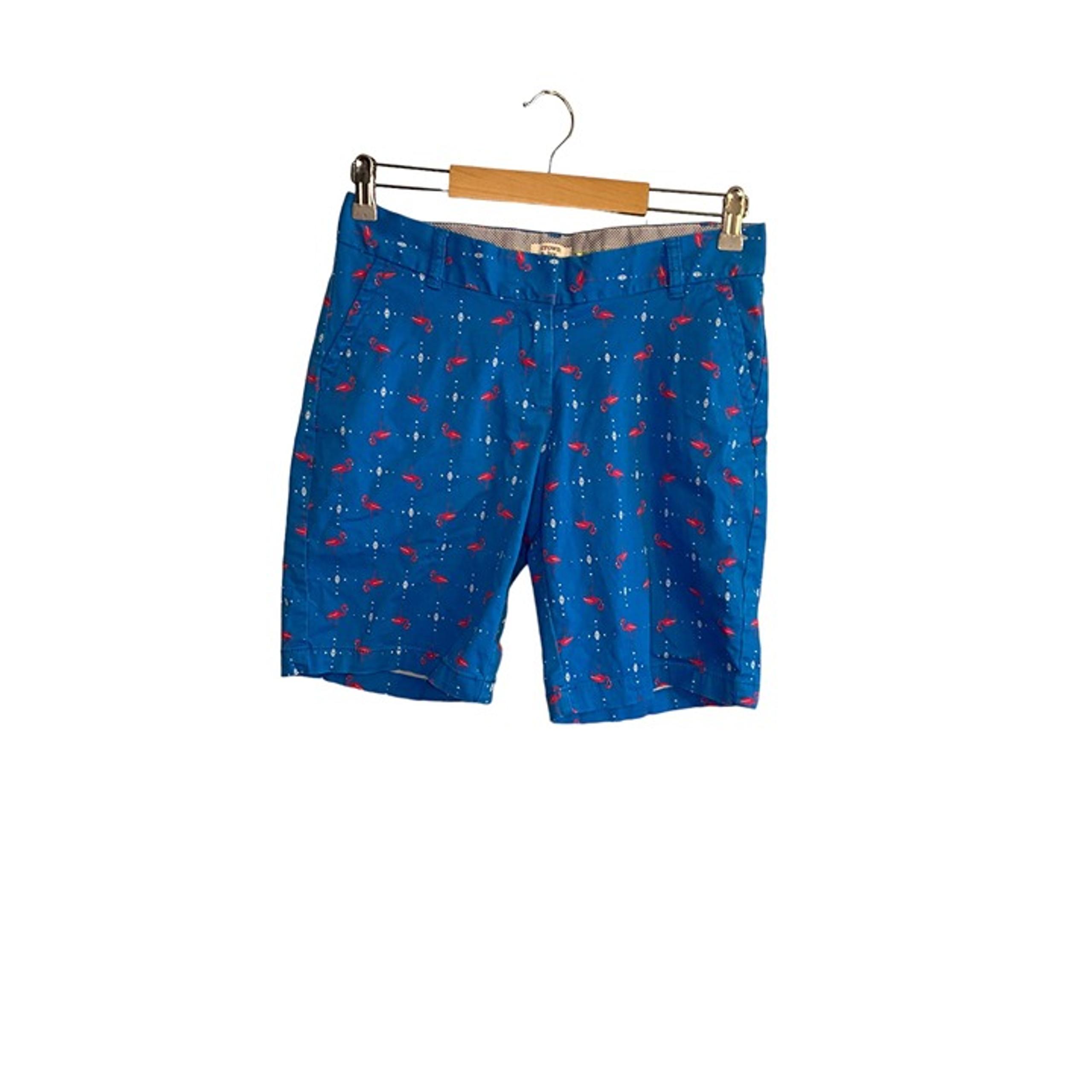 Crown and Ivy Blue Pink Flamingo Cotton Bermuda Shorts Women's 4