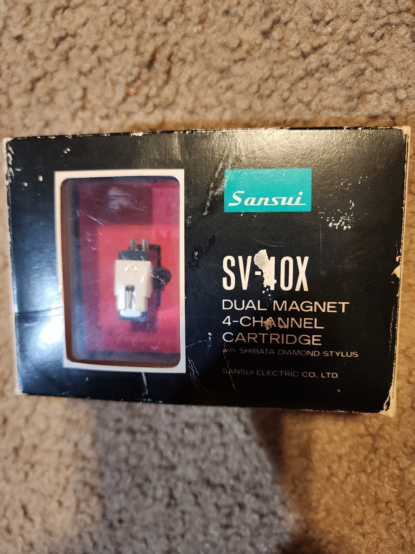 VINTAGE SANSUI SV-40X STEREO PHONO CARTRIDGE W/ NEEDLE & SHELL IN ORIGINAL BOX