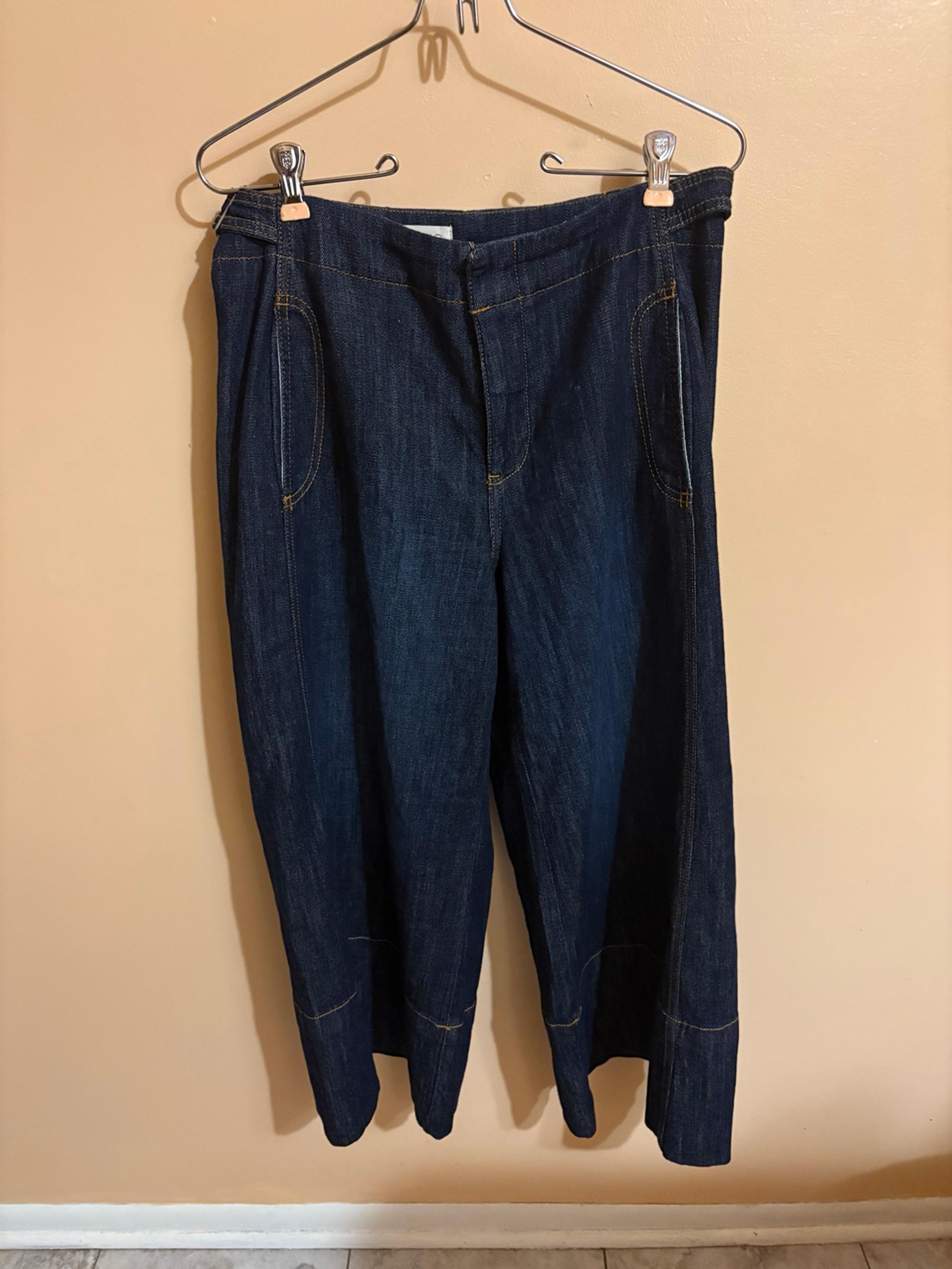 Anthropologie Pilcro Wide Leg Dark Wash Culotte Jeans