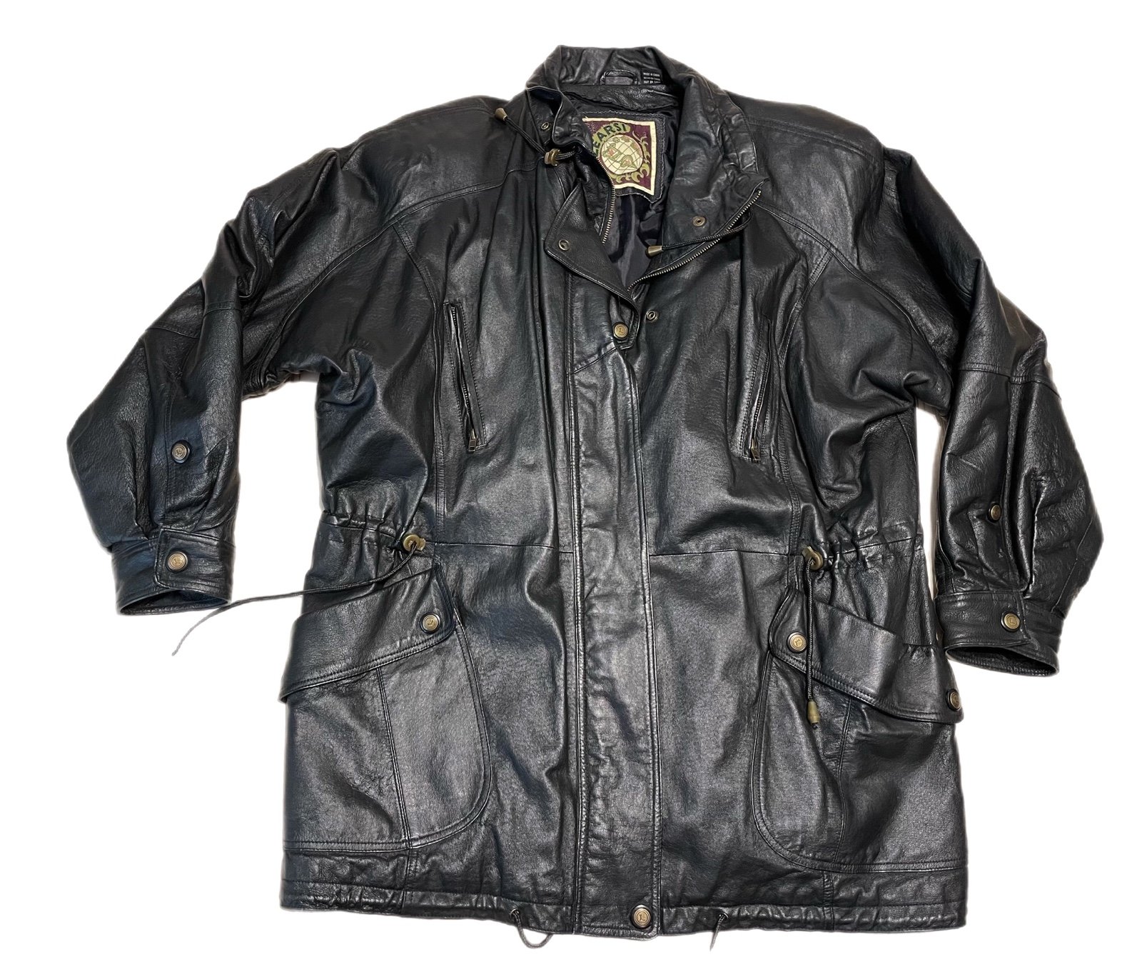 Vintage LEARSI Genuine Black Leather Jacket