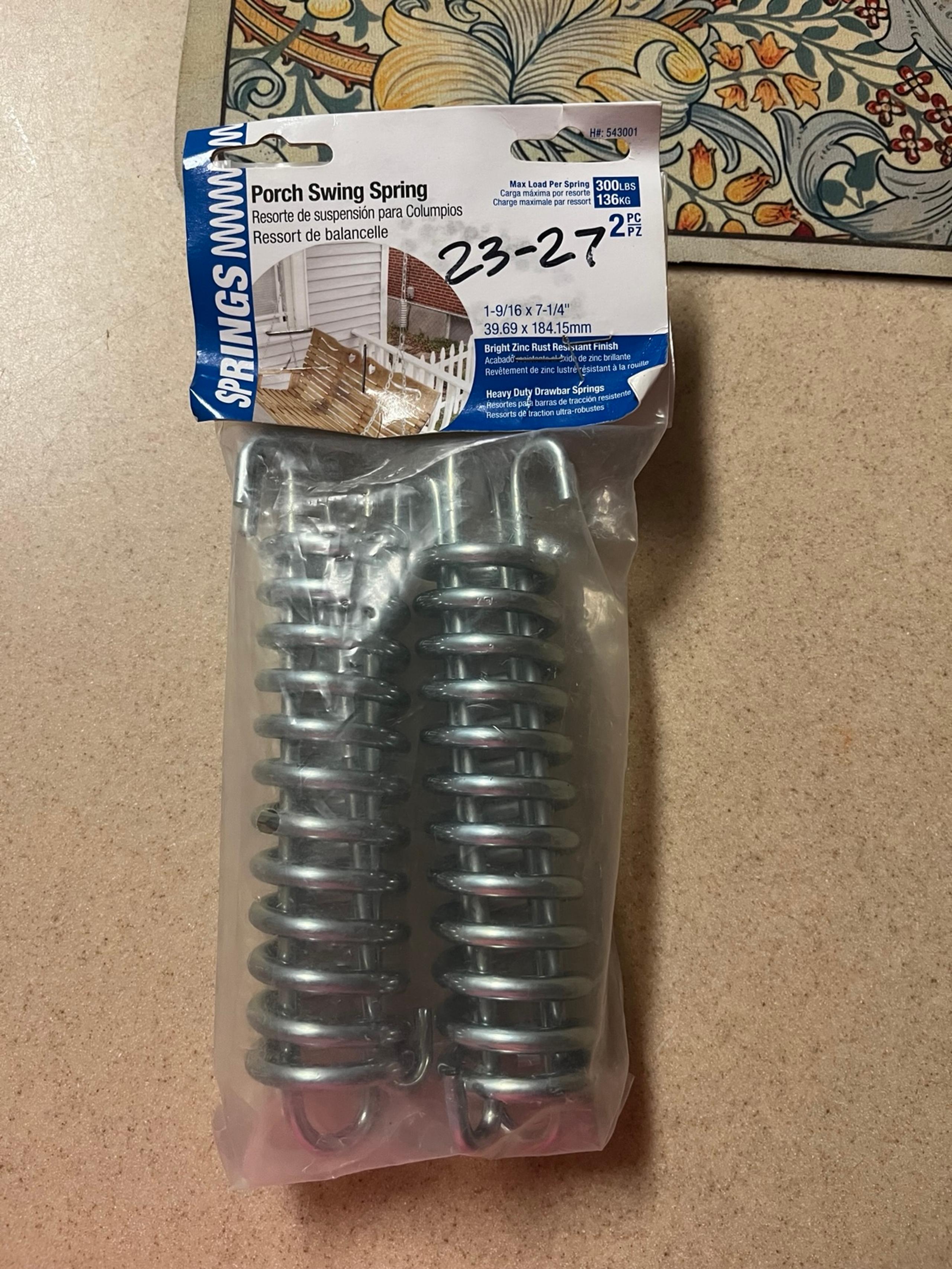 Hillman Zinc Steel Porch Swing Spring - 2 Pack - 543001 - 1 9/16 X 7 1-4”
