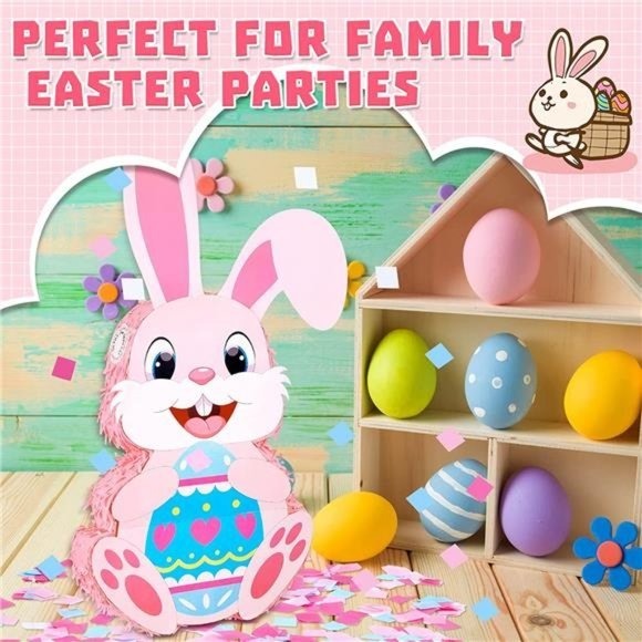 Easter Bunny Pinata Cartoon Animal Pinata Decoration with Stick