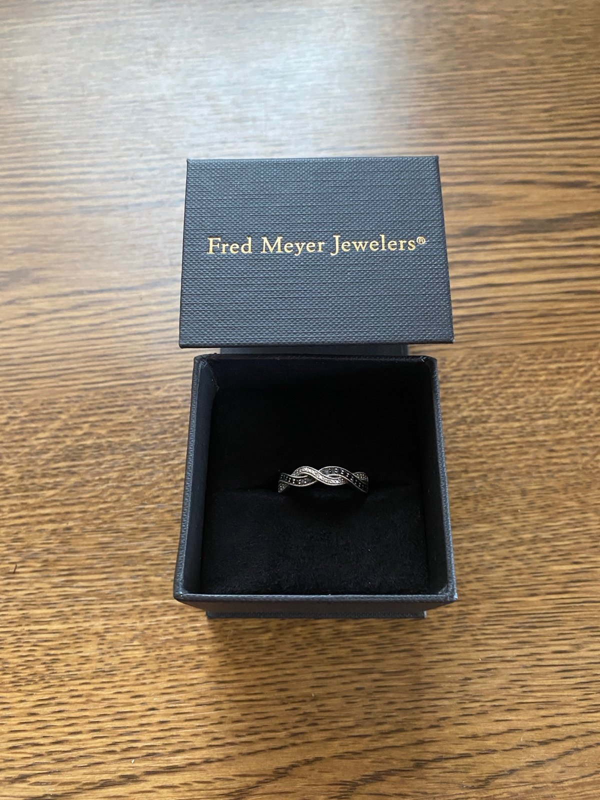 White and Black Diamond Ring