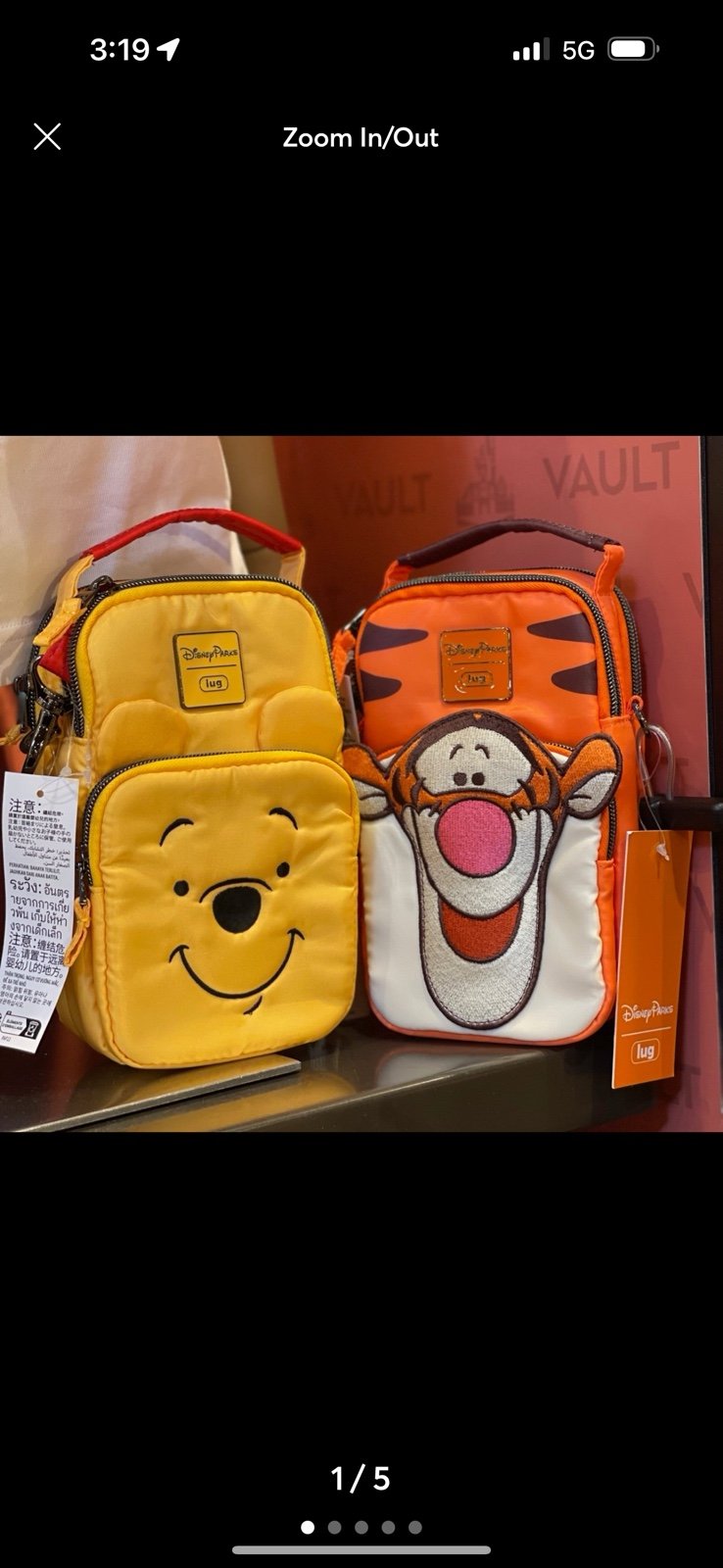 Disney Parks Winnie the Pooh and Tigger Lug Bags 2024