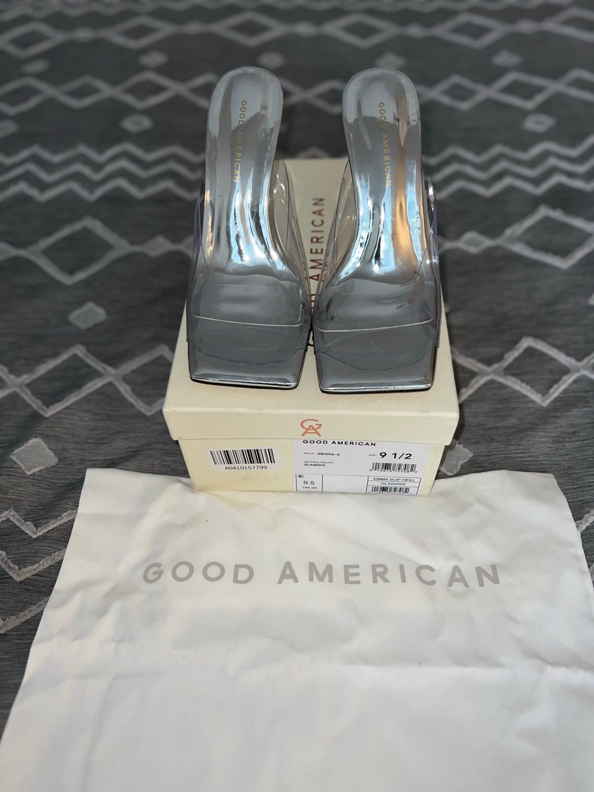 New Good American Clearly Good Mule Size 9.5
