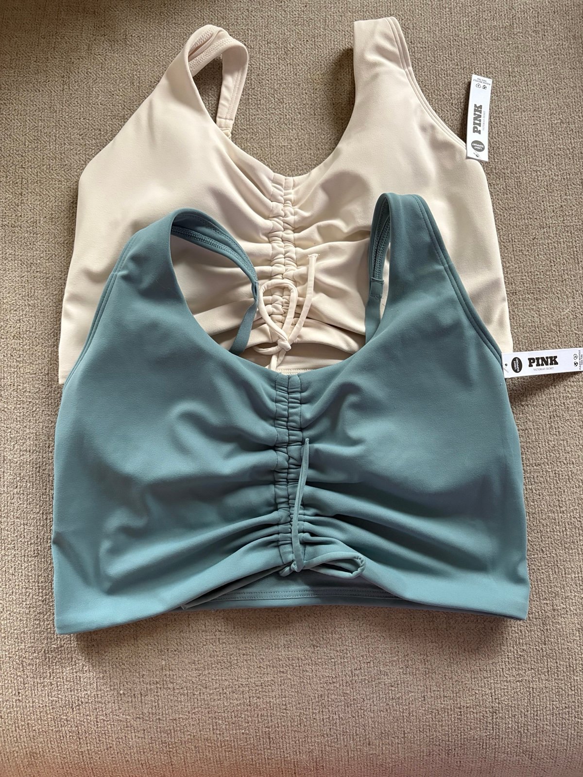 PINK Relay Ruched Plunge Sports Bra