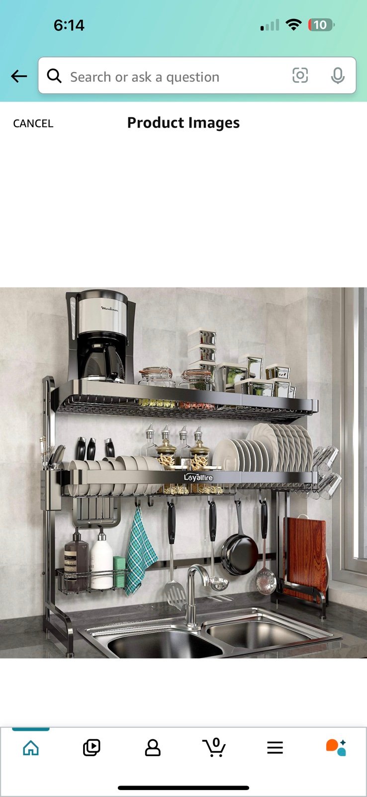 Over Sink Dish Drying Rack, 3 Tier Adjustable Length (20.87'' to 37.6'')
