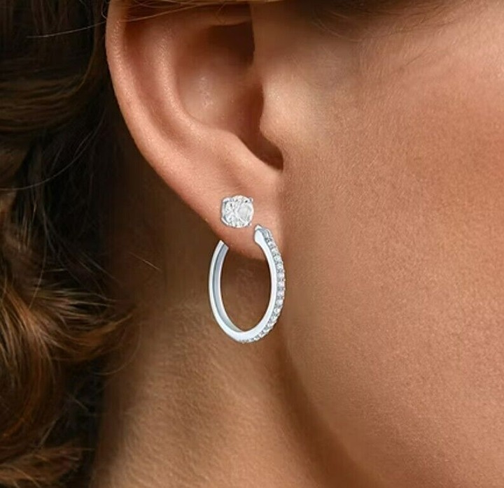 NWT 2-Sets of Earrings White Sapphire Sterling Silver MSRP 124