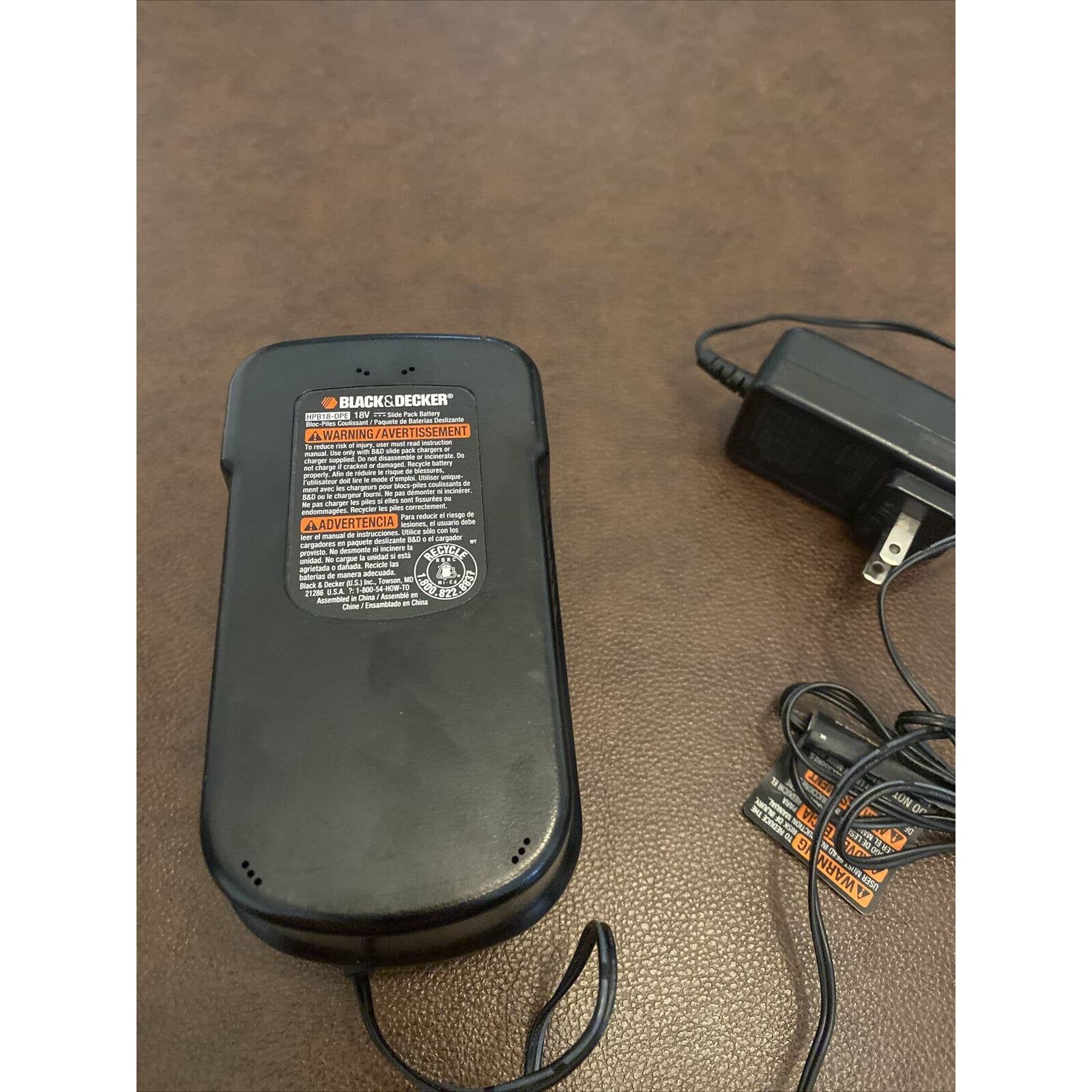 black & decker battery 18v with charger used