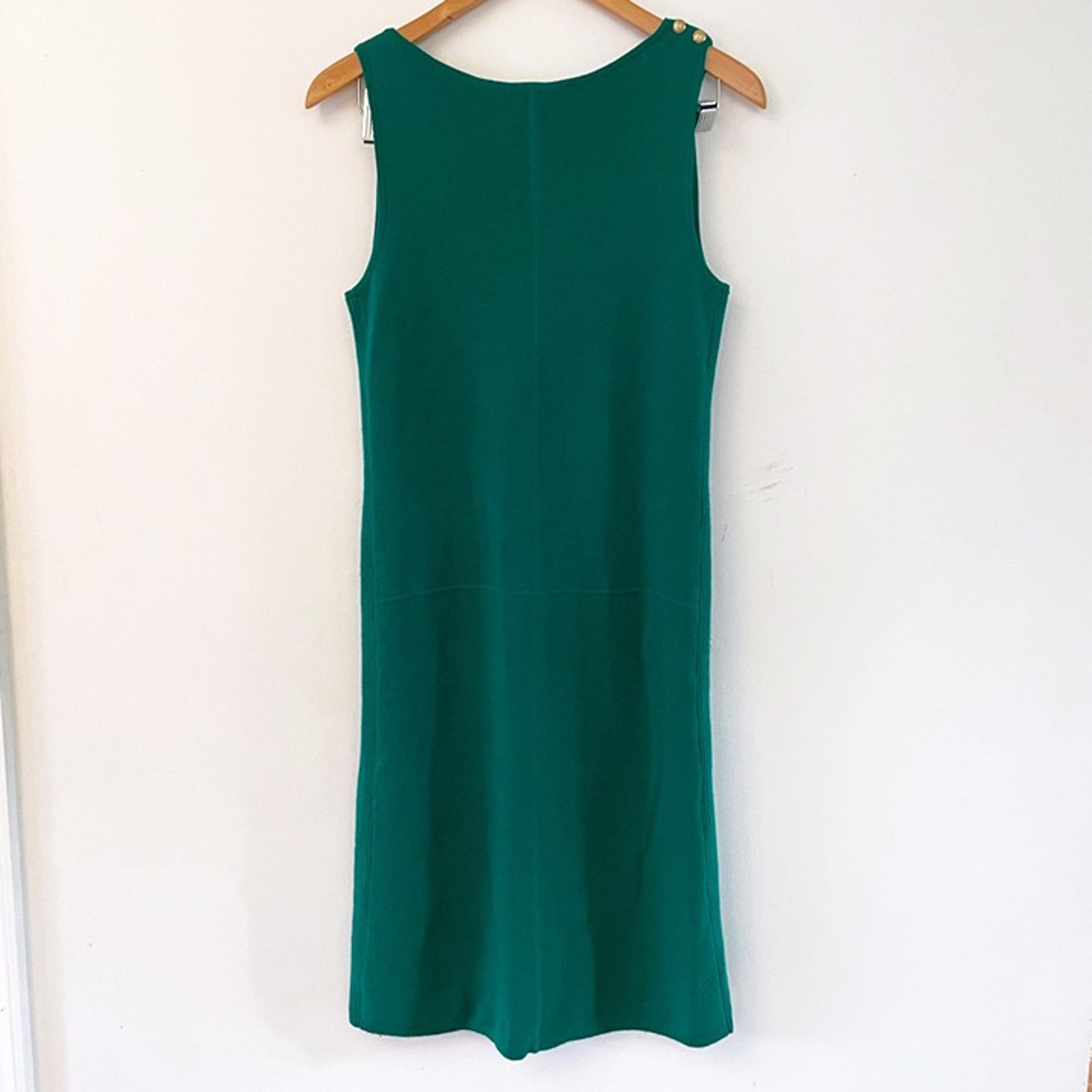 Lauren Ralph Lauren Women's Green Ribbed Knit Sleeveless Dress, Size Medium