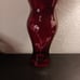 GORGEOUS RARE Anchor Hocking 10.5 Cranberry Glass Vase with Clear Hearts.