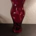GORGEOUS RARE Anchor Hocking 10.5 Cranberry Glass Vase with Clear Hearts.