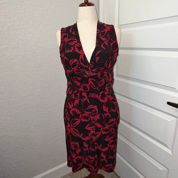 Norma Kamali Floral Print Faux Wrap Dress