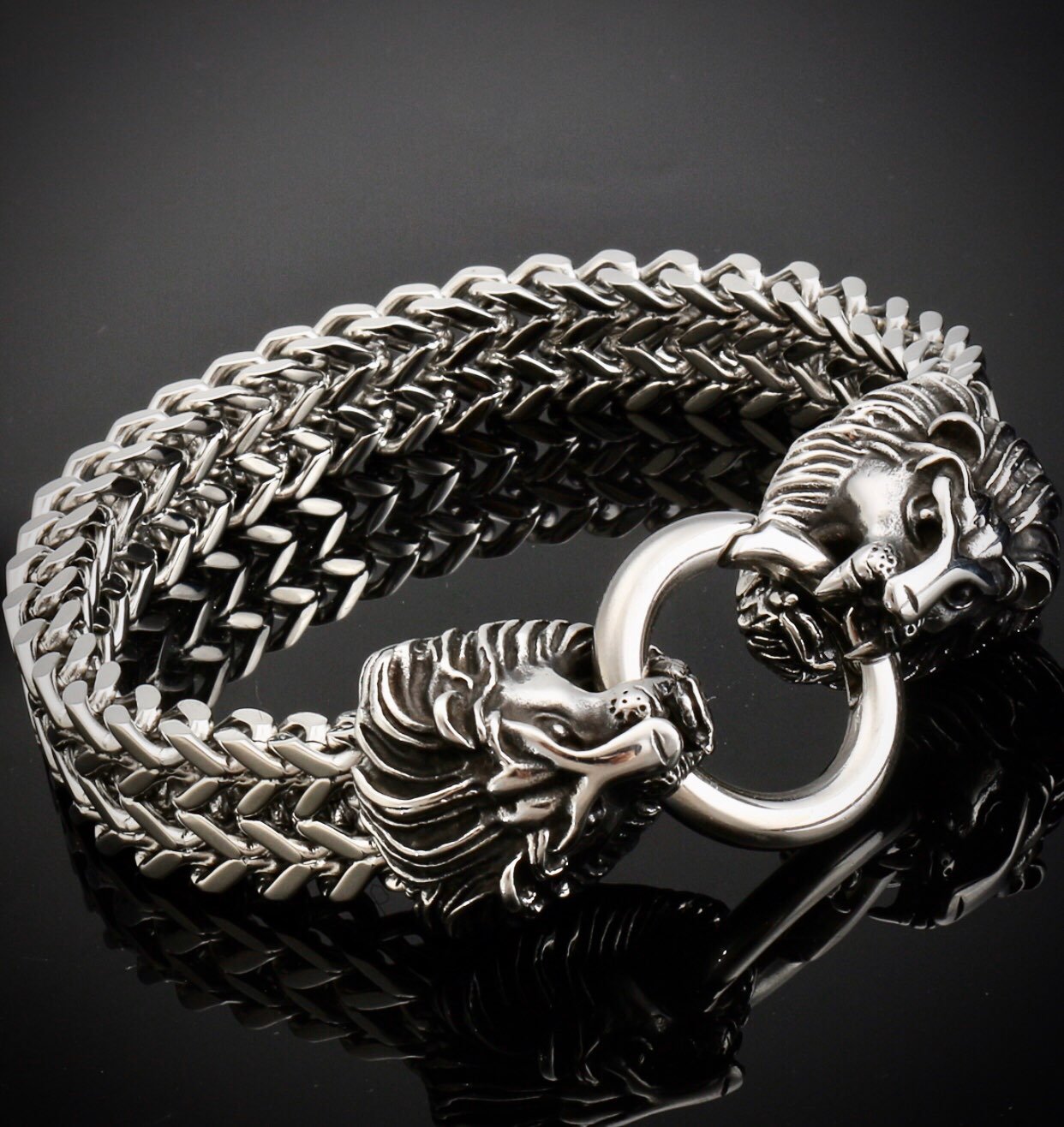 LION DOUBLE FRANCO BRACELET 18K GOLD