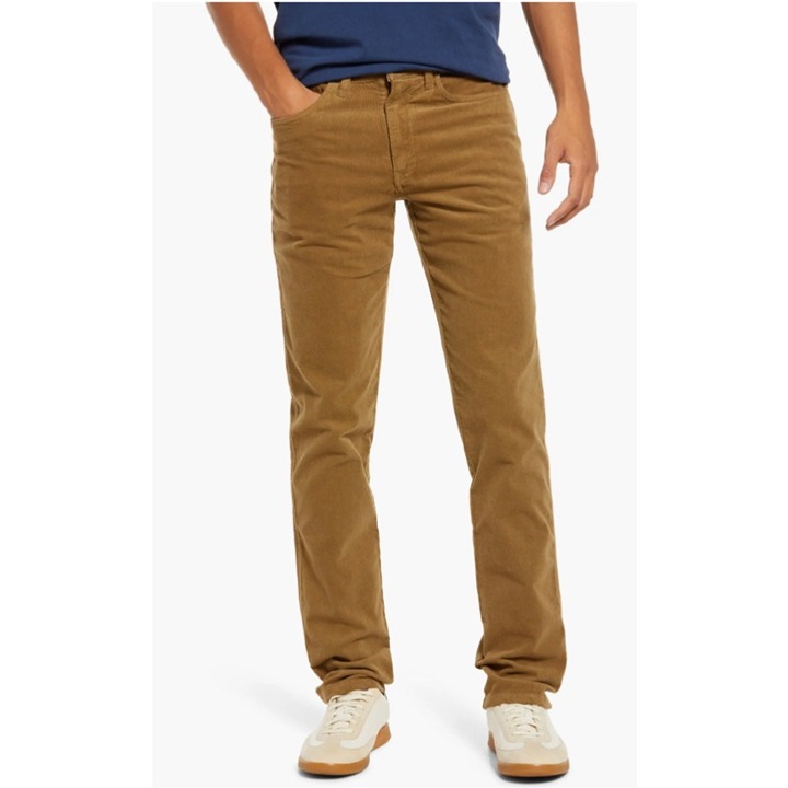 Berle Vintage 1946 Pants Mens 34 Copper Tan Stretch Corduroy Five Pocket
