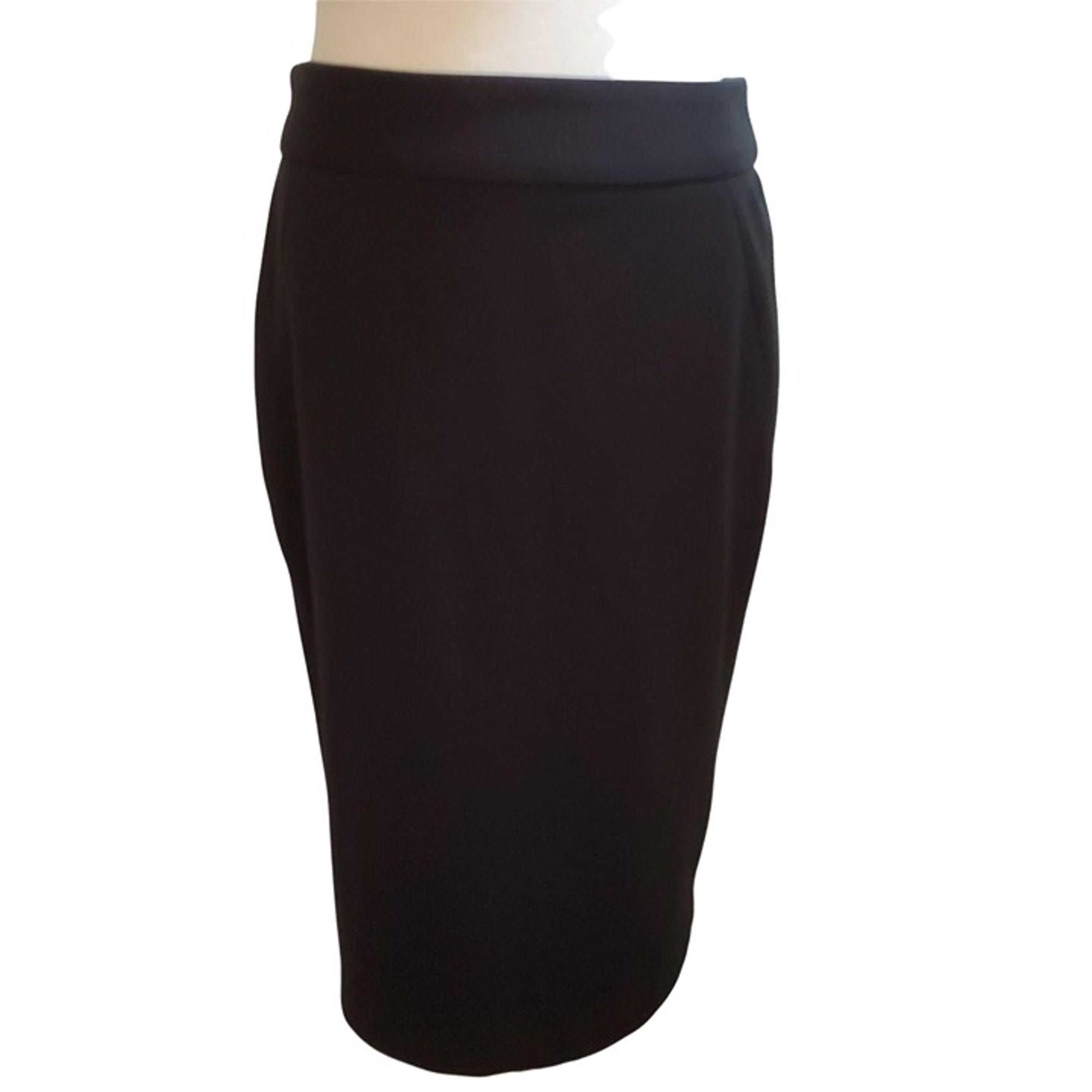 Adrienne Vittadini Black Knit Pencil Skirt Rear Zip Poly Blend Womens Size 4 NEW