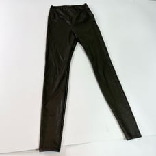 Wilfred Free Legging Pants Women's Olive Green Large Faux Leather High Rise Long