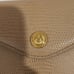 Didier Lamarthe Tan Color Textured Leather Trifold Long Snappy Wallet 7.5 x 4.5