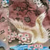 Citron Santa Monica Asian Floral Mandarin Notch Collar Silk Kimono Blouse 3X