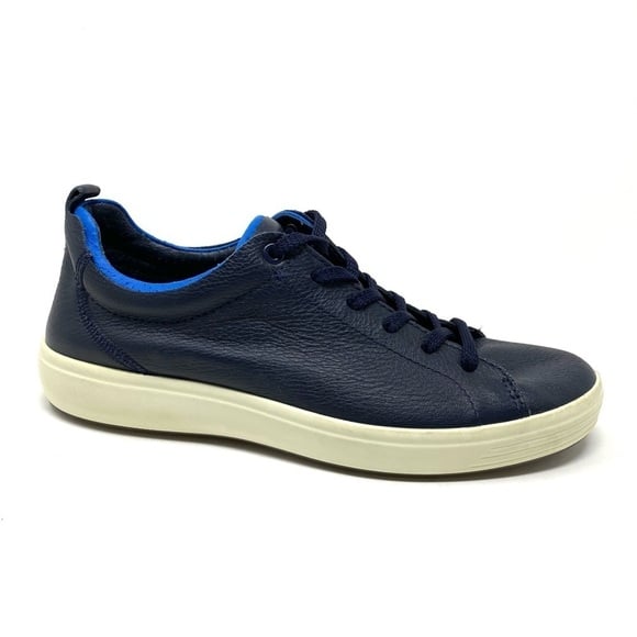 ECCO MEN'S SOFT 7 CITY Leather SNEAKER Marine Dynasty SIZE 41