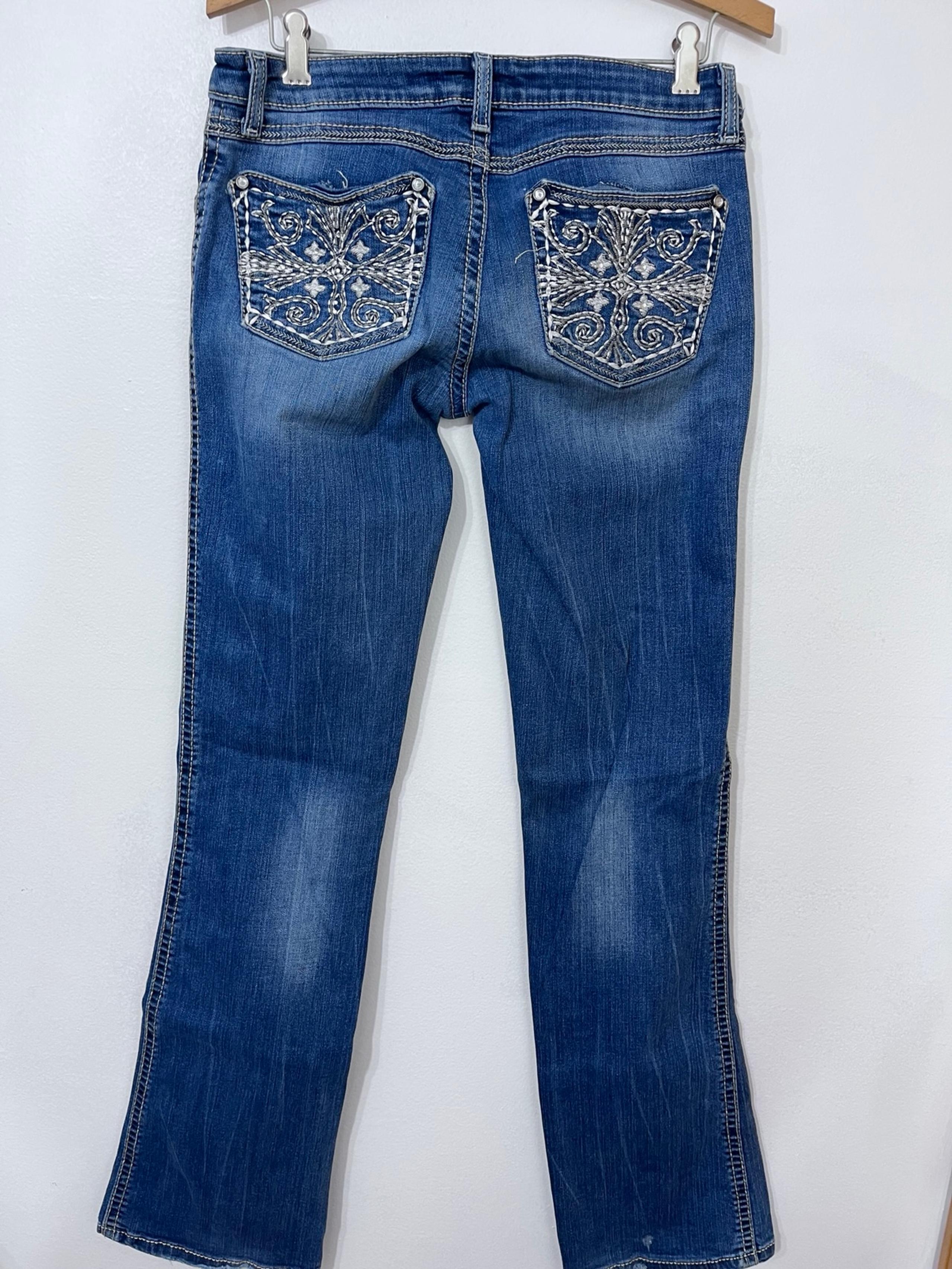 Rock '47 Wrangler Women's Ultra Low Rise Denim Jeans Size 3/4x34 GUC