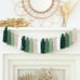 Tassel Wood Bead Garland Wall Hanging 24 Inches Green