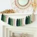 Tassel Wood Bead Garland Wall Hanging 24 Inches Green