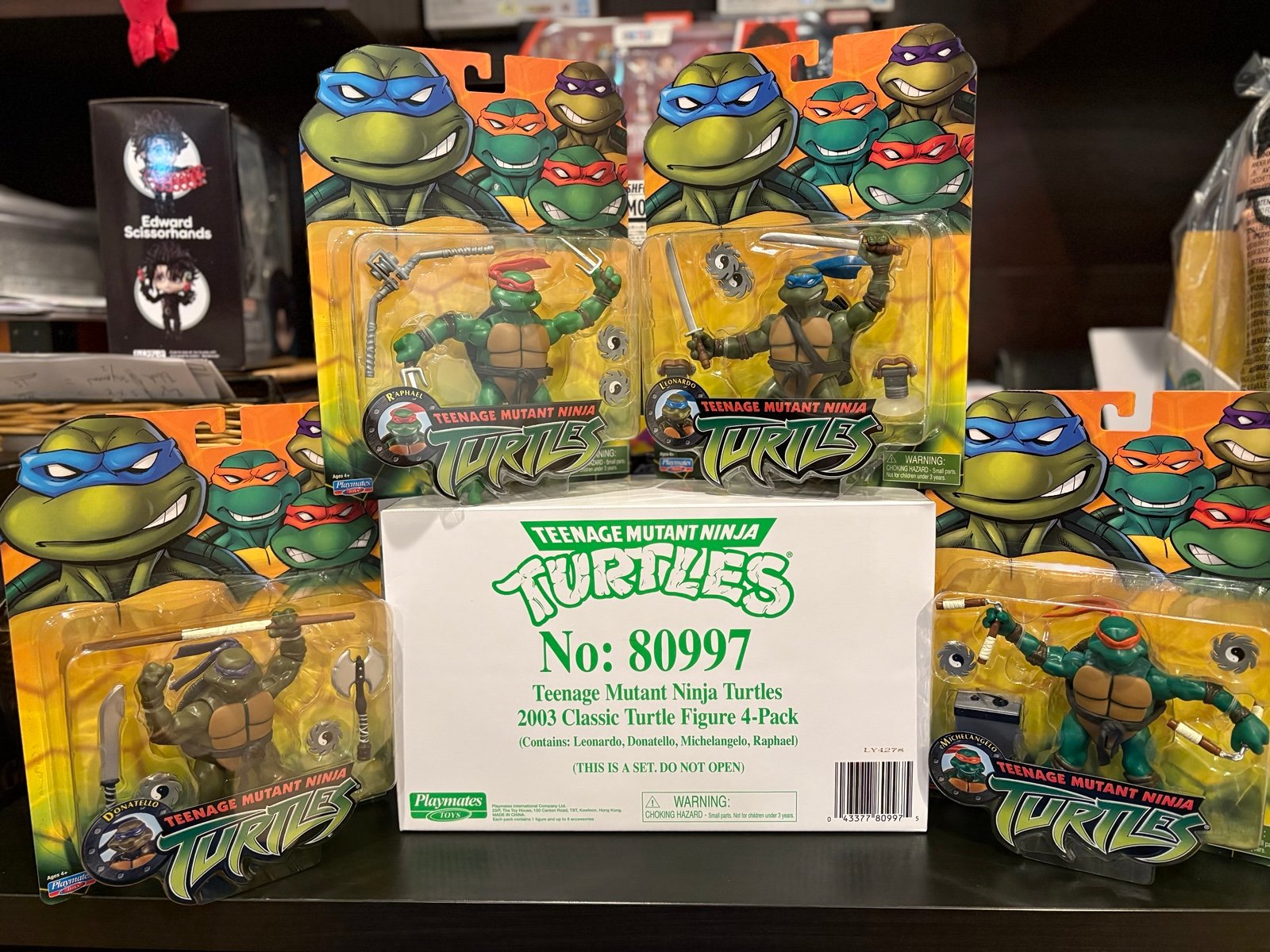 Playmates TMNT Teenage Mutant Ninja Turtles 2003 Set Of 4 No: 80997 US Seller!