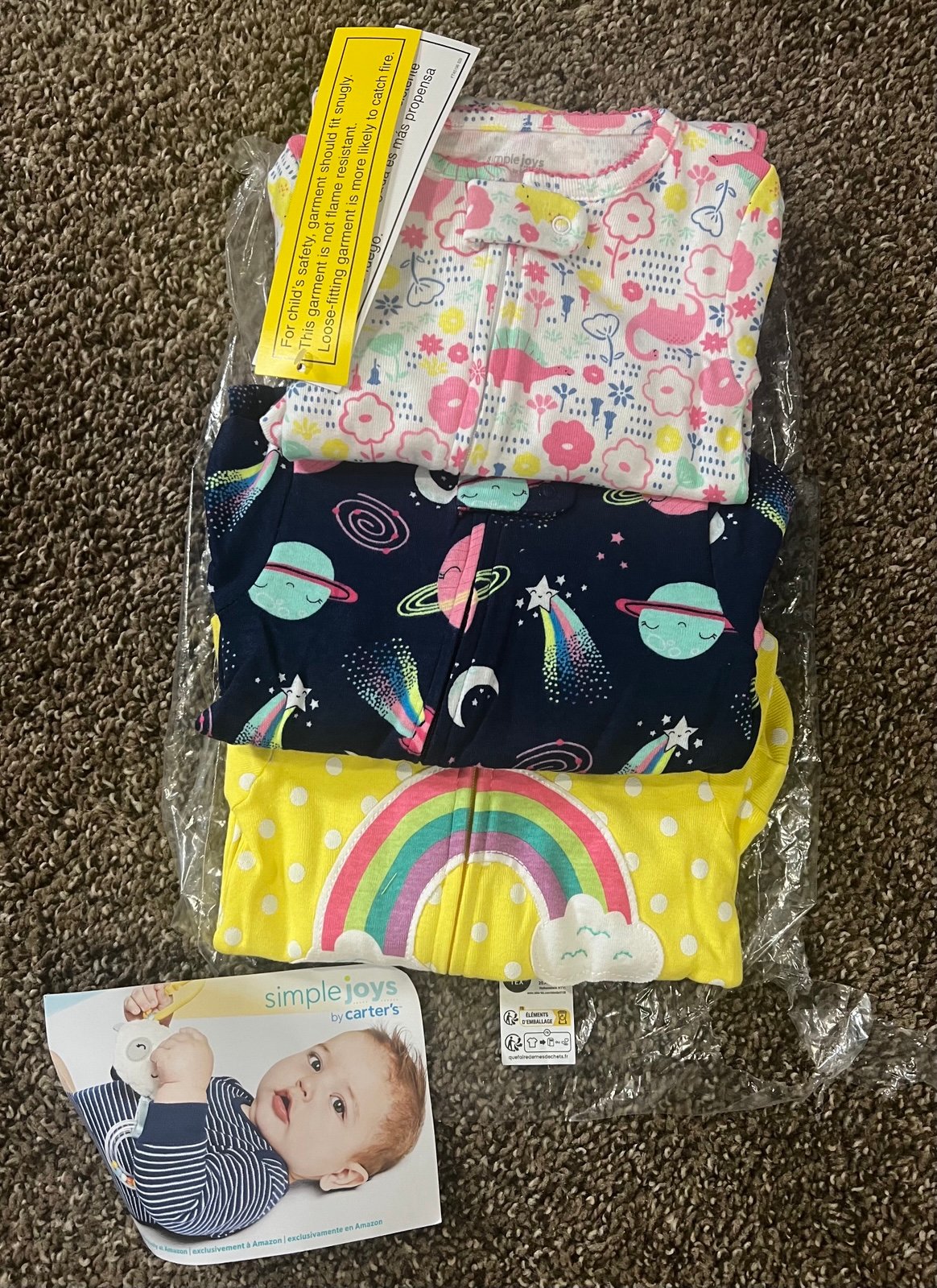 6 Brand New Footed Sleepers Sz. 12m