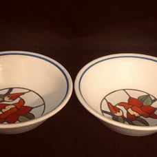 Metlox Poppytrail Stained Glass Look Moufin Rouge 2 Cereal Bowls