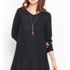 UNTITLED Compressed Wool Flare Dress Graduation Entrance Ceremony M Black